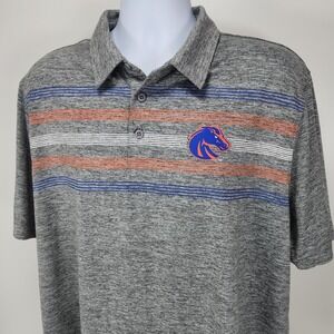 Captivating Apparel BSU Boise Sate Broncos Gray Polo Shirt Size‎ 2XL Men's EUC
